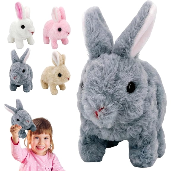 2026 New Easter Realistic Bunny Toy That Moves, Easter Realistic Bunny Interactive Jumping and Twitching Ear Rabbit