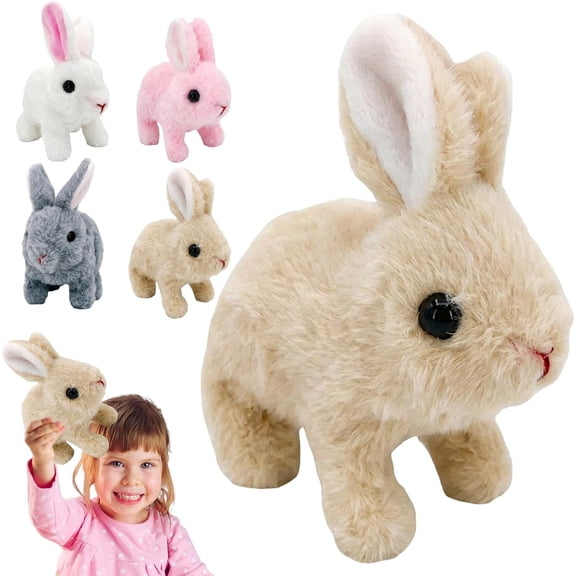 2026 New Easter Realistic Bunny Toy That Moves, Easter Realistic Bunny Interactive Jumping and Twitching Ear Rabbit