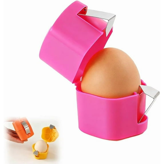 2026 New Egg Opener, Egg Shell Separator for Raw Eggs Gadgets Cracker Tool, Upgrade Stainless Steel Egg Cutter Egg Cracker Tool Multifunctional Egg Cutter Multipack (Pink - 1Pcs)
