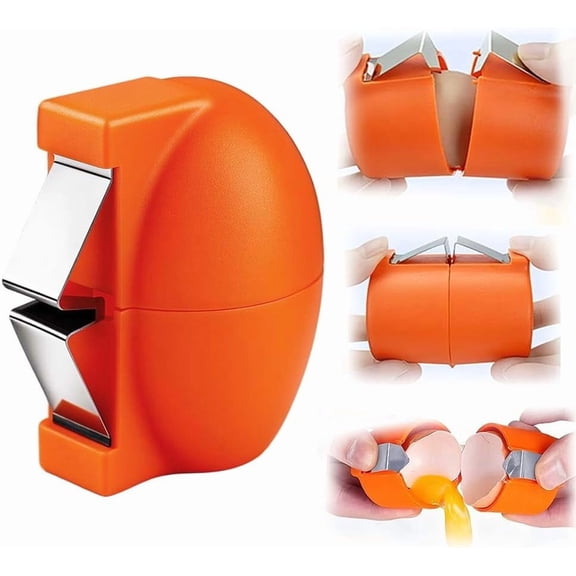 2026 New Egg Shell Opener Egg Cracker Tool, Eggs Separator Tools for Raw and Hard Boiled Eggs Peeler Shell Remover, Egg Cracking Peeling Tool Portable Kitchen Gadgets for Cooking Baking (1, Orange)