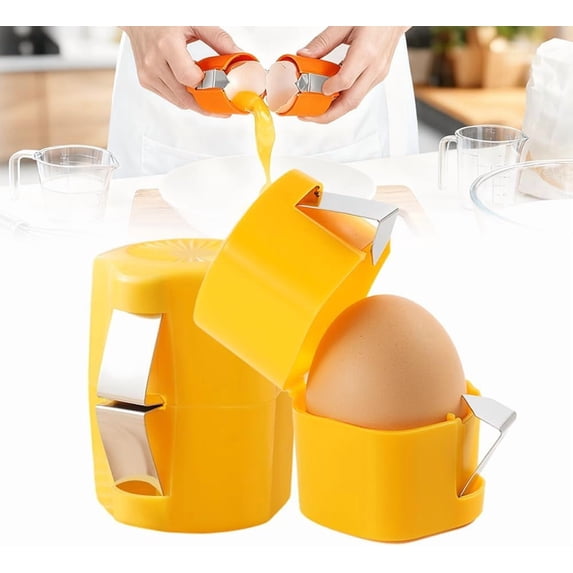 2026 New Egg opener, Egg Shell Separator for Raw Eggs Gadgets Cracker Tool, Upgrade Stainless Steel Egg Cutter Egg Cracker Tool Multifunctional Egg Cutter Multipack (1, Yellow)