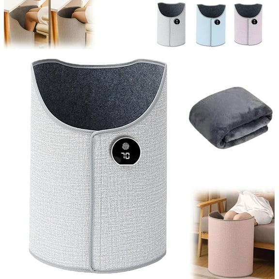 2026 New Electric Foot Warmer Under Desk for Office, Under Desk Leg Warmer with Soft Blanket, Foldable 360° Vertical Heating Soft Comfort Wrap Space, for Office or Home(Gray)