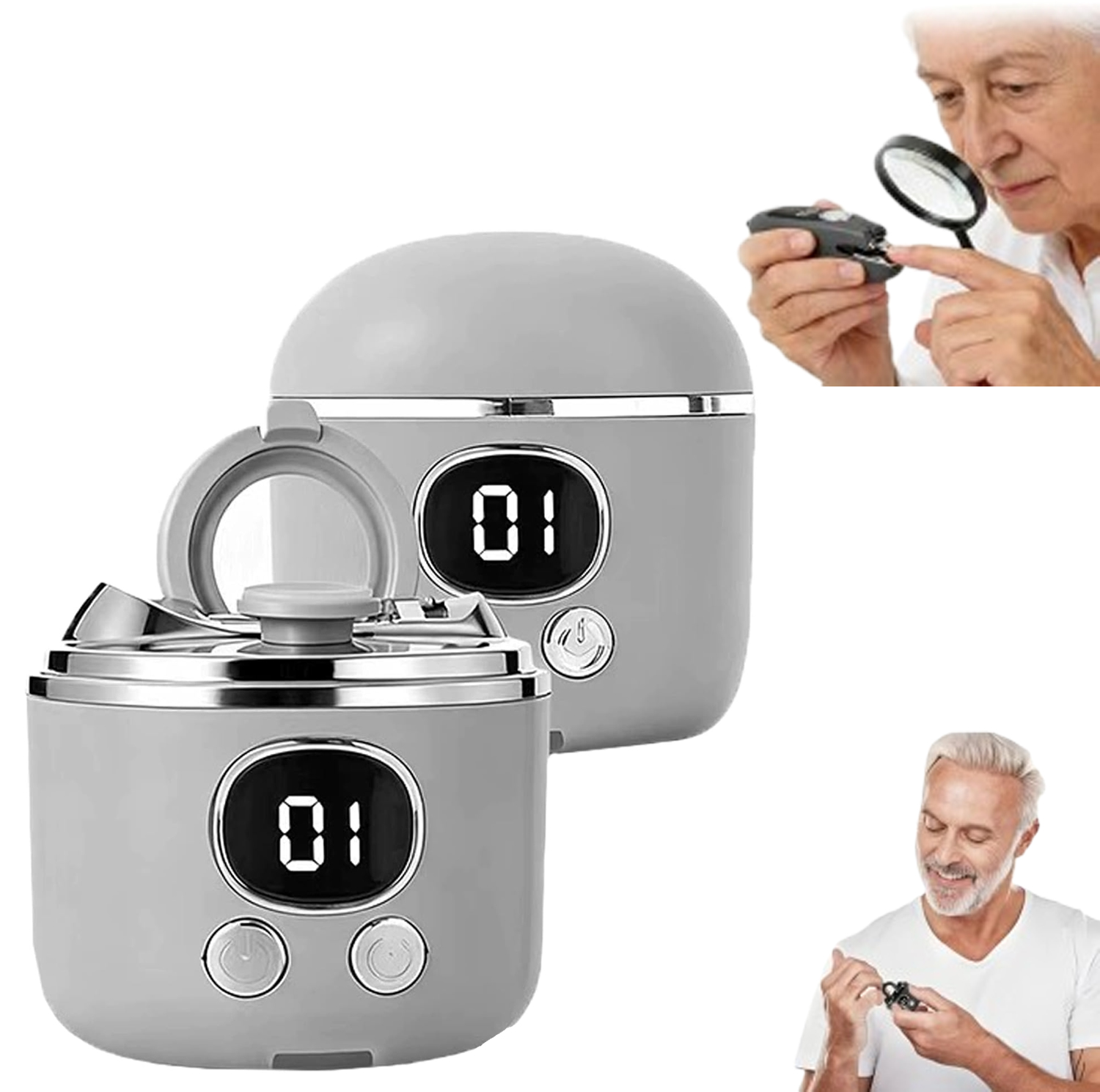 2026 New Electric Nail Clippers for Seniors with Magnifier,LED Light ...