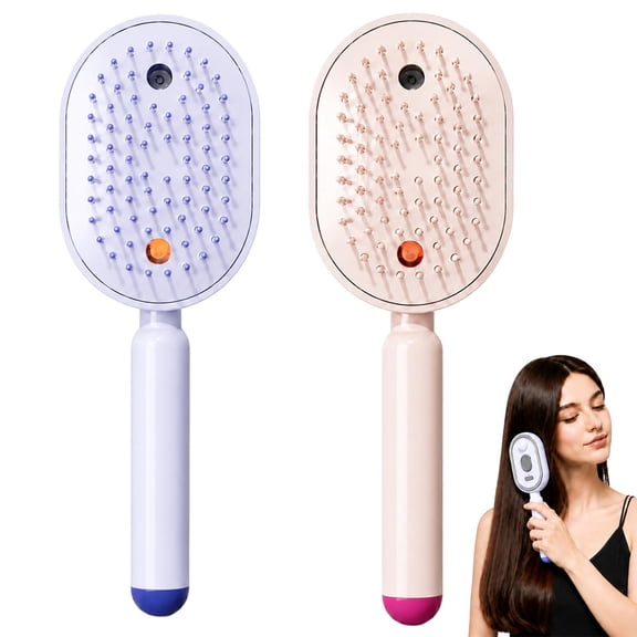 2026 New Electric Spray Air Cushion Massage Comb, 3 in 1 Self-Cleaning Anti-Tangle Electric Spray Air Cushion Brush,Rechargeable Detangling Steam Brush for Frizzy Hair & Scalp Care