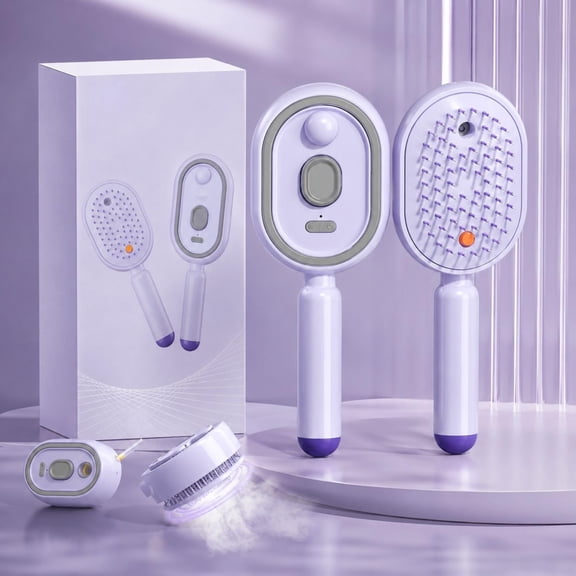 2026 New Electric Spray Air Cushion Massage Comb - 3 In 1 Electric Scalp Steam Brush for Hair Anti-Static Detangling Comb