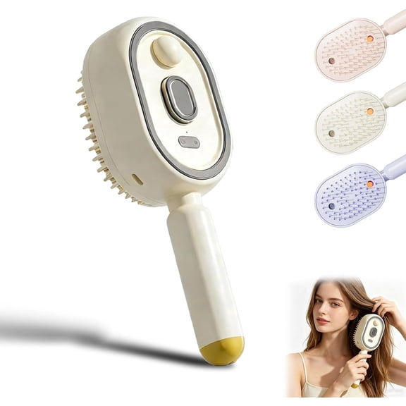 2026 New Electric Steam Brush, Electric Steam Brushs for Hair, Rechargeable Steam Hair Straightener with Water Spray, Detangling Steam Brush for Reduce Frizz, Nourishes Hairs