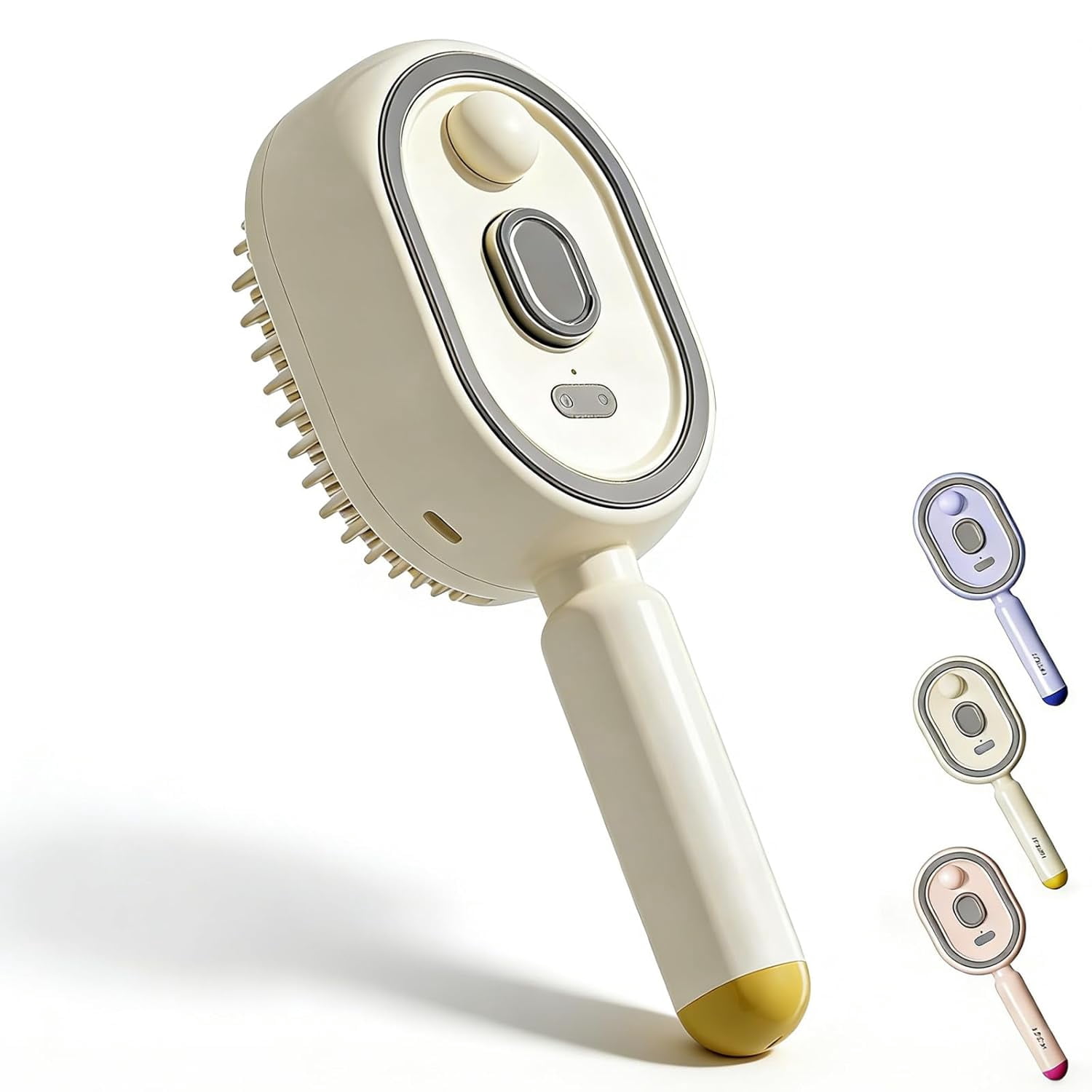 2026 New Electric Steam Brush for Hair, Hair Brush with Water Spray Easy to Clean, Red Light Air Cushion Mister for Both Long/Short Hairs Home Spa Cleaning Grooming Styling Detangling (Beige 1PC)