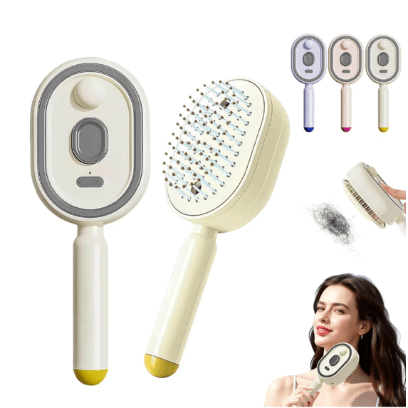 2026 New Electric Steam Brush, Rechargeable 2-in-1 Misting Hair Brush with Water Spray, Detangling Hair Comb, Anti-Frizz Anti-Static Styling Tool for Wet and Dry Hair