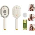 thumbnail image 1 of 2026 New Electric Steam Brush, Rechargeable Hair Straightener Brush with Detangling Comb, Air Cushion Mister for Both Long/Short Hairs Home Spa Cleaning Grooming Styling Detangling 1set. green, 1 of 5