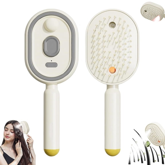2026 New Electric Steam Brush for Hair, Rechargeable Steam Hair Straightener, Strong, Less Breakage, Reduce Frizz