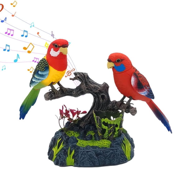 2026 New Electric Voice-Activated Chirping Bird Interactive Decor,Realistic Singing & Body Moving Birds Ornament, Interactive Motion-Activated Singing Bird,Perfect Home & Office Decor