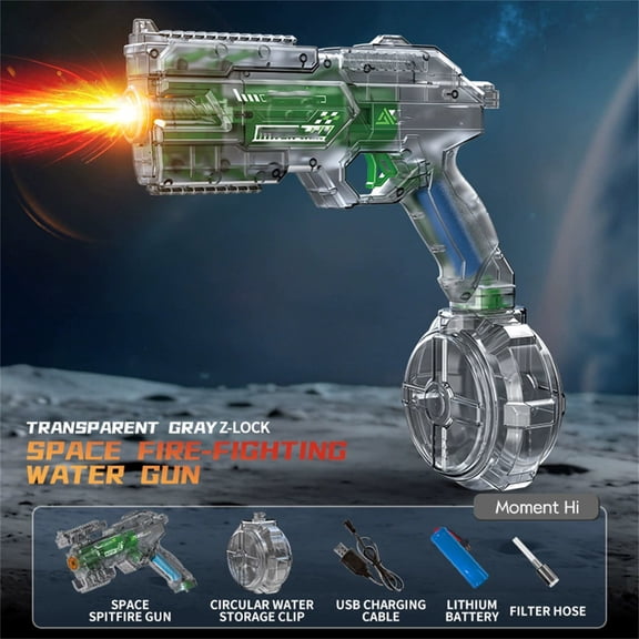2026 New Electric Water Gun Toy with LED Flash, Automatic High-Speed Continuous Water Blaster, 400ML Large Capacity Tank, Long Range Rechargeable Splash Gun for Pool Beach Outdoor Summer Water Fights
