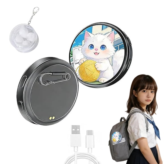 2026 New Electronic Badge Digital Display Pin, 1.7-Inch HD Display Screen Badges Pin , Electronic Gift for Anime, Football Fans, Custom Photo GIF Video Display for Backpack Keychain Bag