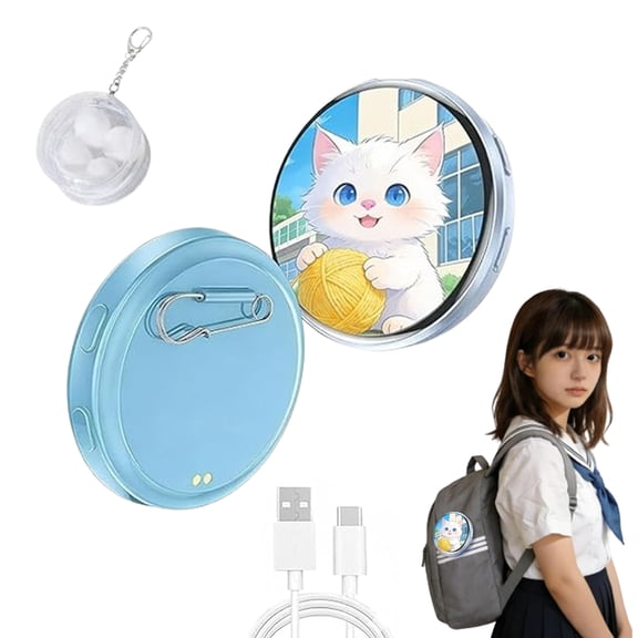 2026 New Electronic Badge Digital Display Pin, 1.7-Inch HD Display Screen Badges Pin , Electronic Gift for Anime, Football Fans, Custom Photo GIF Video Display for Backpack Keychain Bag