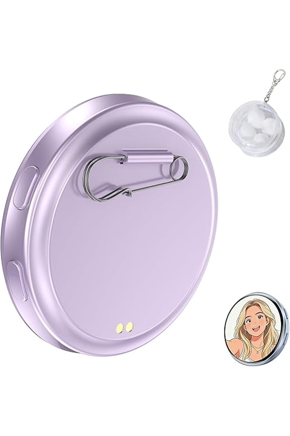 2026 New Electronic Digital Display Pin - 1.8'' IPS Touch Screen Bluetooth Badge with 7-Color LED Light, App-Controlled Custom Screen for Backpack, Keychain, Bag Decor (Silver,1Pcs, B)