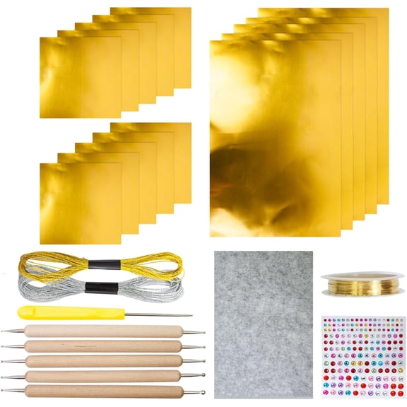 2026 New Embossing Foil Sheets,Christmas Decoration Foil Embossing Kit,for Painting Engraving Mounting Home Decor Metal Tooling (Gold)