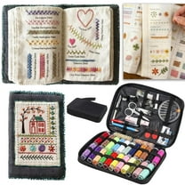2026 New Embroidery Stitch Book Kit All-In 106 Patterns All-In Sewing Kit 86 tools, Hand Embroidery Stitch Book Beginner-Friendly Diy Craft for Cross Stitch & Sewing