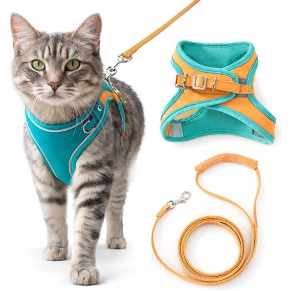 2026 New Escape Proof Cat Harness with Leash, Soft Breathable Adjustable Vest Harnesses Dual-Closure Safe Quick Wear, for Cats Enjoy Outdoor Freedom