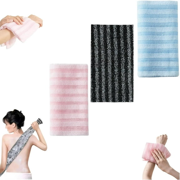 2026 New Exfoliating Shower Towel, Premium Scrub Wash Back Bath Cloth for Body Face, Exfoliating Washcloth Back Body Scrubber for Home, Quick Drying, Durable & Gentle (ALL)
