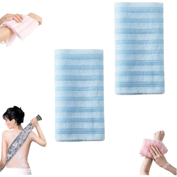 2026 New Exfoliating Shower Towel, Premium Scrub Wash Back Bath Cloth for Body Face, Exfoliating Washcloth Back Body Scrubber for Home, Quick Drying, Durable & Gentle