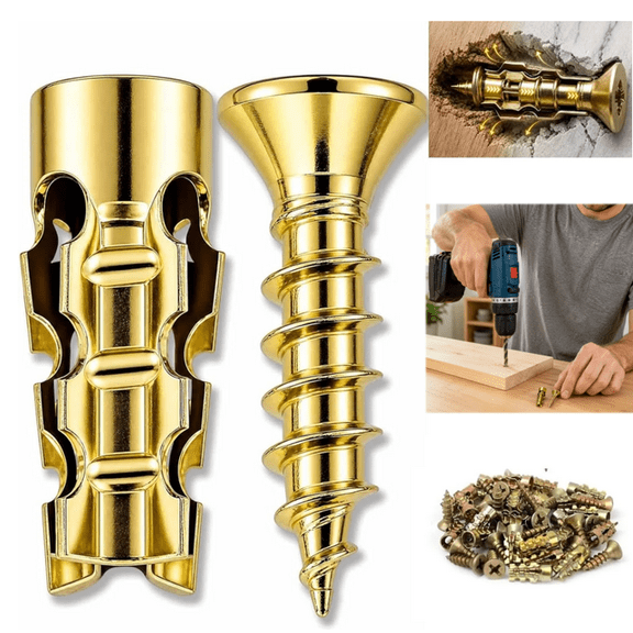 2026 New Expansion Screw Set 6×14mm, Cabinet Hinge Repair Screws for Stripped Thread & Loose Holes, Heavy-Duty Wall Anchors for Cabinet Door, Wardrobe, Kitchen & Bathroom Fixtures 10PCS