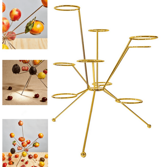 2026 New Exploding Fruit Bowl, Metal Fruit Stand, Floating Metal Fruit Stand 360° Ventilation Handcrafted Kitchen Dining Table Centerpiece Golden