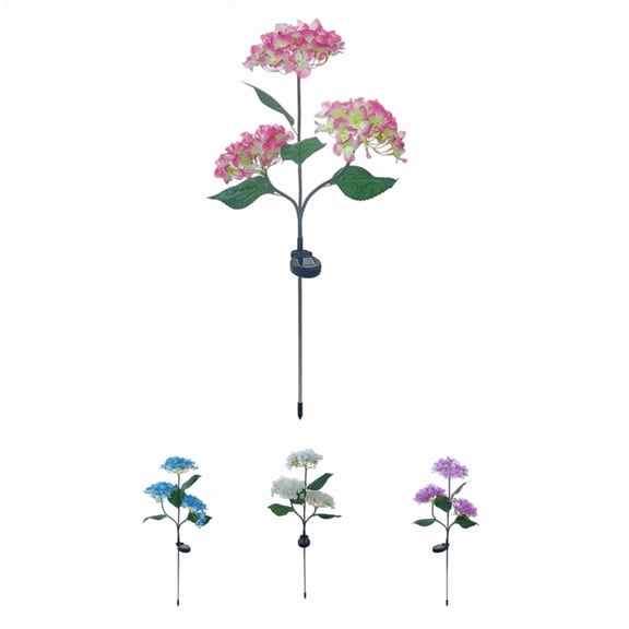 2026 New! Fairy Hydrangea Lights, Solar Garden Lights Outdoor, LED Hydrangea Flower Lights, Long Lighting Time, Twinkling Tree Outdoor Solar Lights for Pathway Patio Yard, Pink