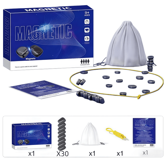 2026 New Family Chess Game Set, Multiplayer Strategy Board Game Popular Activity Pocket Games with 20/30 Stones & Rope, Friend Gift(30Pcs)