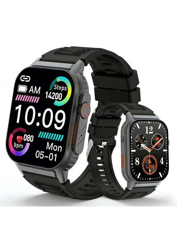 2026 New Fashion Smartwatch with 2.01-inch HD Full-Screen Display, Wireless 5.4, Social Sharing, Music Playback, Al Voice Command Support, Sms Alerts