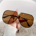 thumbnail image 1 of 2026 New Fashionable Oval Large Frame Glasses Gothic Metal Unisex V-Shaped Lens Cover UV Protection Metal Frame, 1 of 6