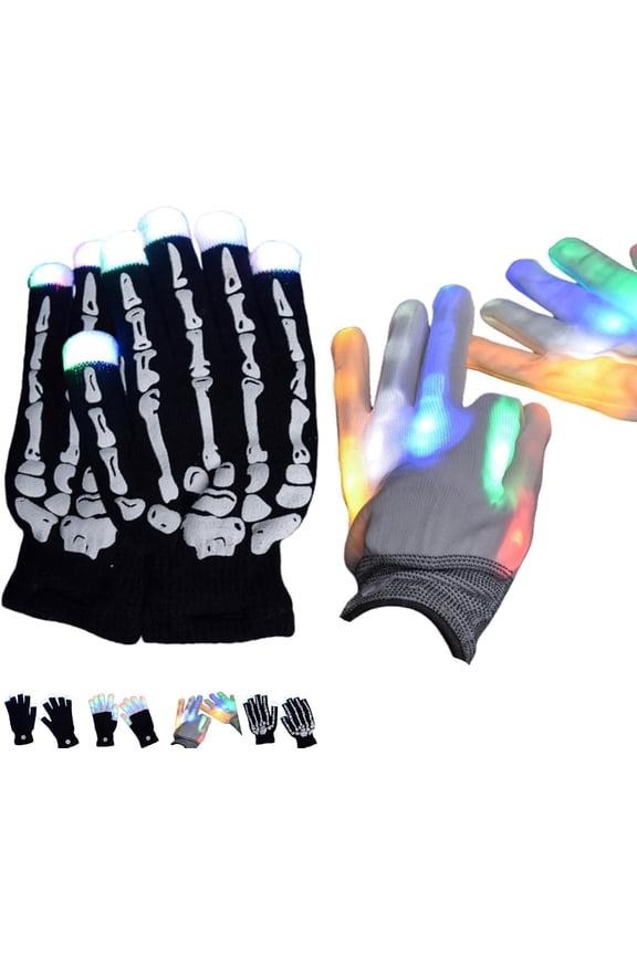 2026 New Finger Gloving Light Gloves, 7 Colors LED Rave Glove for Adult Teens Light Shows, Raves, Festival, Party