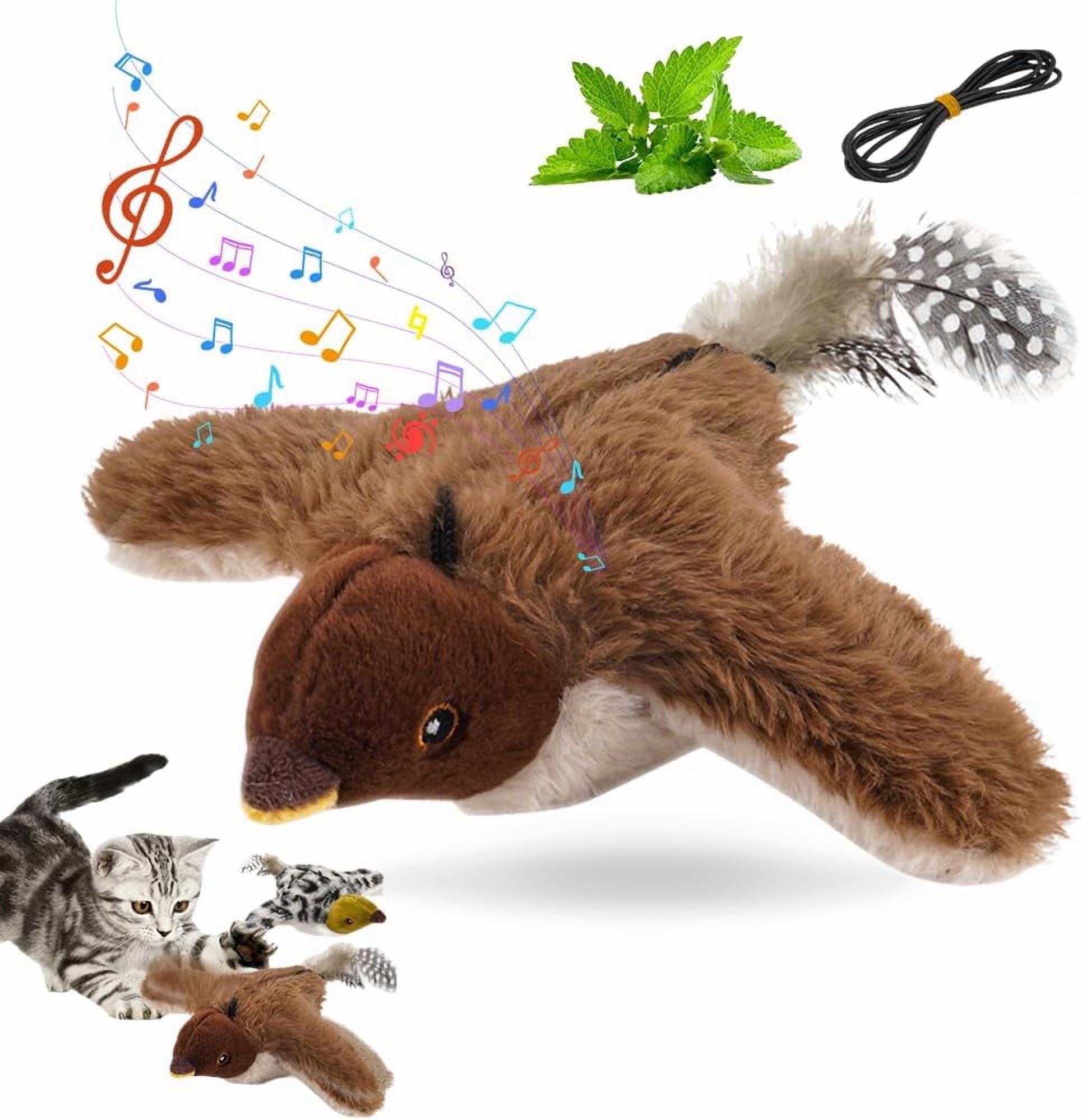 2026 New Flappy Chase Cat Toy, Interactive Chirping Bird Cat Toy with Remote Control, Chirping Bird Cat Toy Flapping Wings, Flying Interactive Simulation Electric Cat Toy