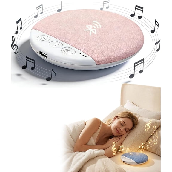 2026 New Flat Under Pillow Speakers for Sleeping, Bone Conduction Pillows Speaker Bluetooth, Hyundai Ultra-Thin aid with White Noise Timer, mini Portable Slim Wireless Bedside Speak(Pink)