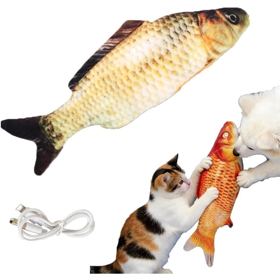2026 New Flopping Fish Cat Toy Rechargeable,Small Floppy Fish Cattoy, Realistic Flopping Fishs Catnip Cat Toys, Interactive Chew & Kicker Toys, Pet Chew Toy for All Breeds (1pc - Barracuda)