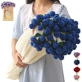 thumbnail image 1 of 2026 New Flower Blanket, Flower Bouquet Blanket, Handmade Knitted Crochet Flowers Bouquet Rose Blankets, Knitted Throw for Women, Girlfriend, Mom, Home Decor, Valentine's Day (Blue, 160cm), 1 of 8