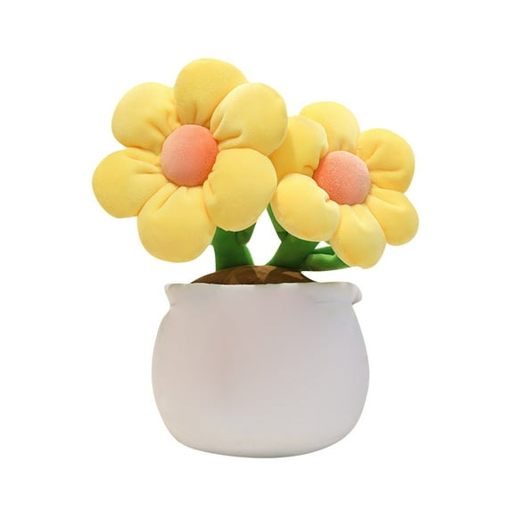 2026 New Flower Plush Toys, Stuffed Animals Toys Flower Soft Pillow Toys, Plush Basin Flower Planting Doll, Thanksgiving Back-To-School Graduation Gifts for Teacher Classmate Friend (Flower, Yellow)