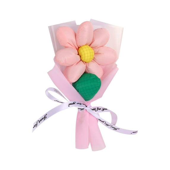 2026 New Flower Plush Toys, Stuffed Animals Toys Flower Soft Pillow Toys, Plush Bouquet Doll, Cartoon Plush Bouquet, Back-To-School Graduation Gifts for Teacher Classmate Friend(Flower, Pink)