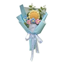 2026 New Flower Plush Toys, Stuffed Animals Toys Flower Soft Pillow Toys, Plush Bouquet Doll, Hand-Made Cartoon, Back-To-School Graduation Gifts for Teacher Classmate Friend(Flower, Blue)