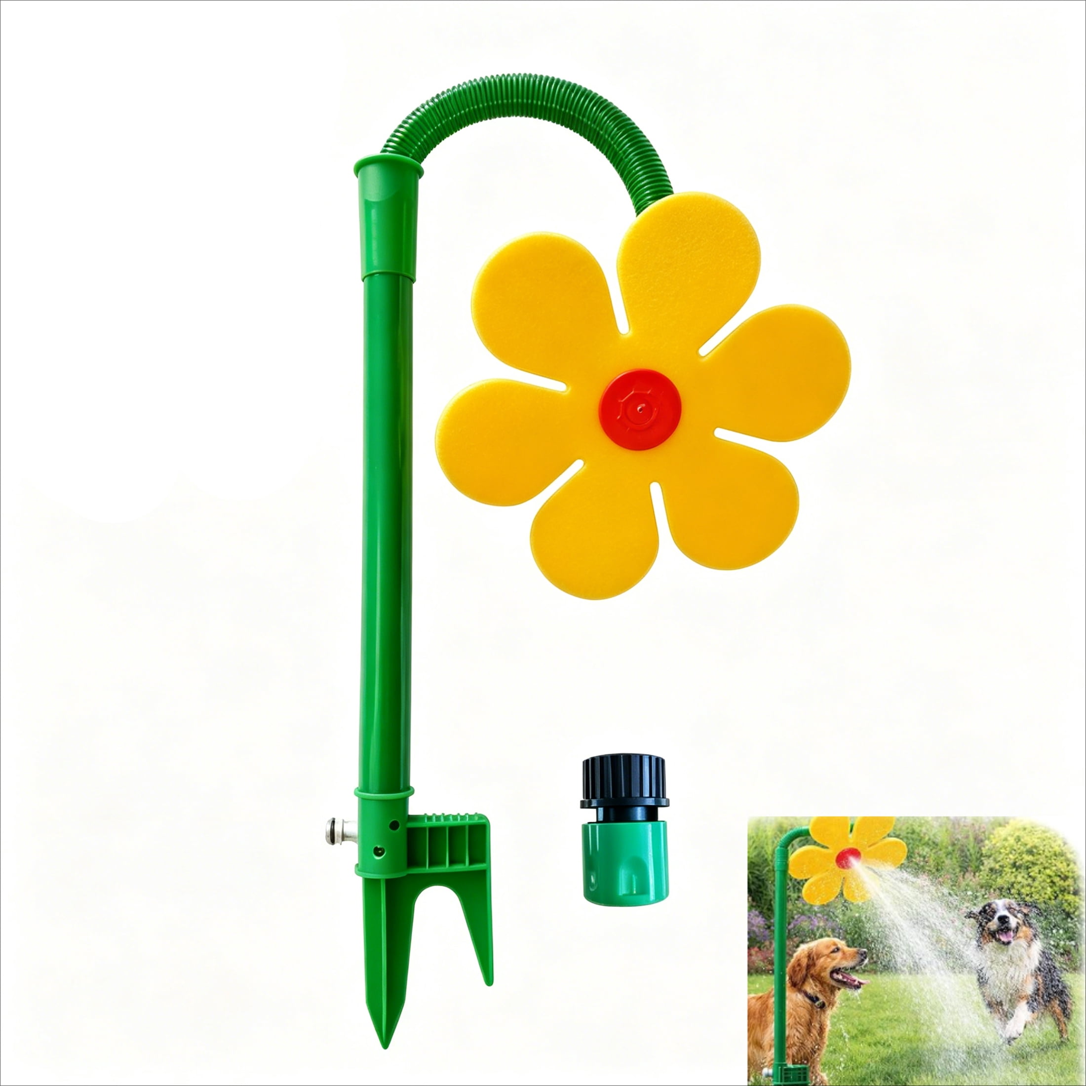 2026 New Flower Sprinkler for Dogs,Funny 360° Rotating Sun Flower Dancing Daisy Lawn Sprinkler for Garden Yard Watering, Dogs Kids Outdoor Fun