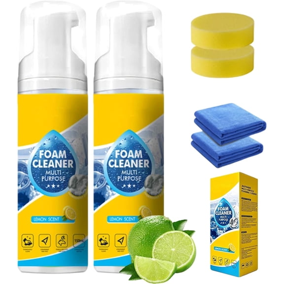 2026 New Foam Cleaner Multi Purpose,4-in-1 Multi-Enzyme Foam Cleaner 5oz, All-Purpose Deep Cleaning Spray for Car Interior, Kitchen Grease, Bathroom Tiles, Sofa Upholstery