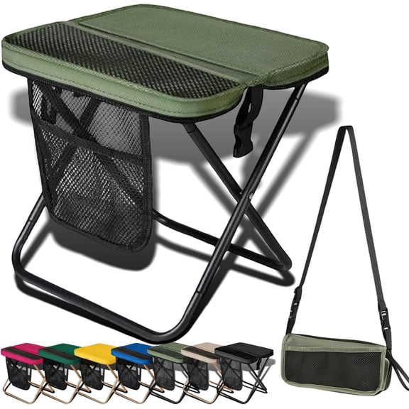 2026 New Foldable Backpack Stool, Ultralight Portable Chair that Folds into a Sling Bag, 300lbs Capacity for Camping, Hiking, Fishing and Outdoor Adventures
