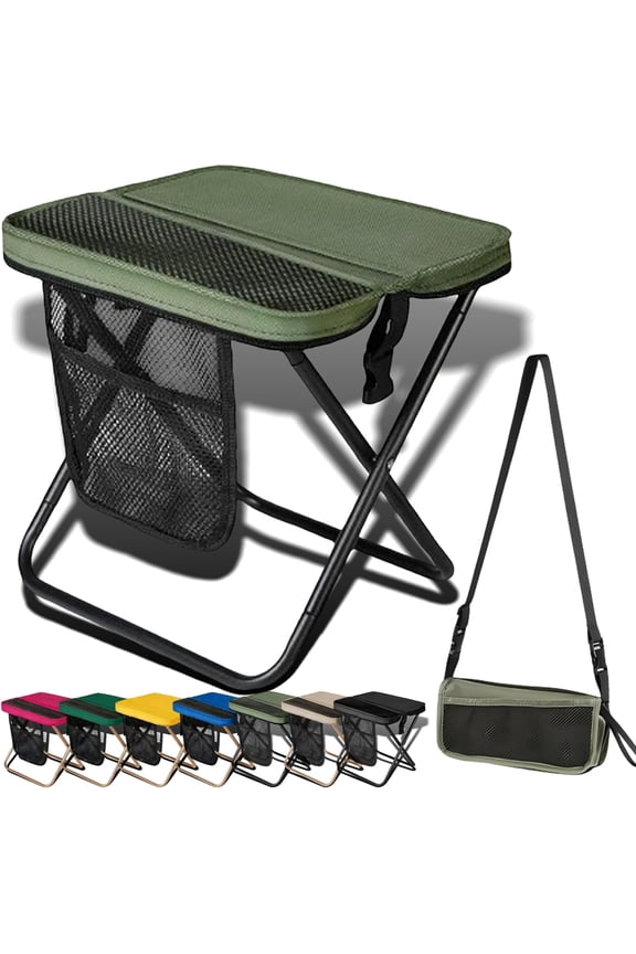 2026 New Foldable Backpack Stool, Ultralight Portable Chair that Folds into a Sling Bag, 300lbs Capacity for Camping, Hiking, Fishing and Outdoor Adventures