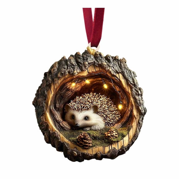 2026 New Forest Animal Acorn Ornaments, 2D Flat Acrylic Cute Cozy Forest Christmas Ornaments, Upgrade Christmas Woodland Creature Hanging Ornament Pine Cone Animal Decoration