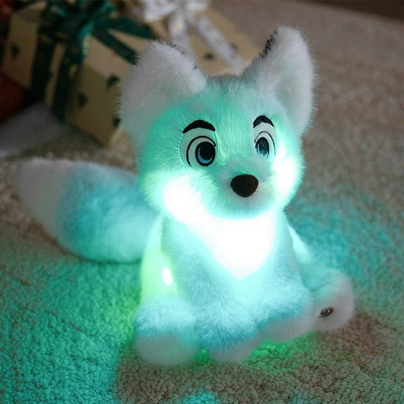 2026 New Fox Plush Toys, Stuffed Animals Toys Fox Soft Pillow Toys, Colorful Luminous Small Animal Dolls Dolls, Best Birthday Gifts for Holiday Xmas Easter for Friend and Family (Fox, Blue)