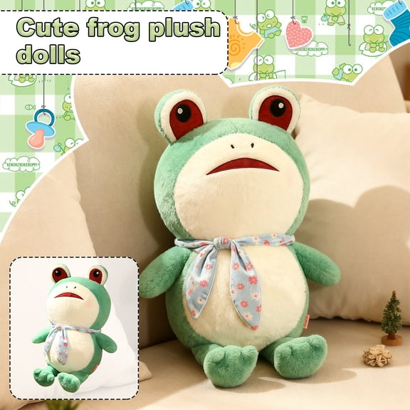 2026 New Frog Plush Toys, Stuffed Animals Toys Frog Soft Pillow Toys, Cute Green Frog Anime Game Peripheral, Best Birthday Gifts for Holiday Xmas Easter for Friend and Family
