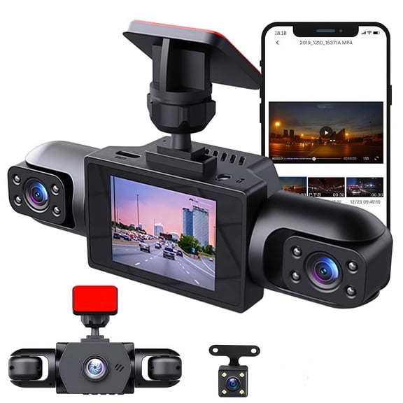 2026 New Full View Dash Cam Front and Rear Inside, 4 Channel Dashcam 1080P Full HD Dash Camera for Cars with Infrared Lamps Night Vision G-Sensor, Parking Mode (Upgraded Version(Four Sides))