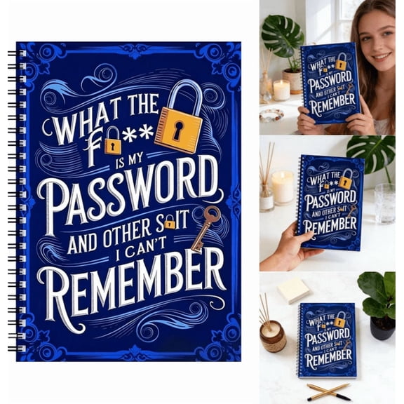 2026 New Funny Password Notebook - Journal Notebook - Spiral-Bound Password Organizer with Lock Icons, Durable Hard Cover Password Keeper, Ideal Gift for Friends A