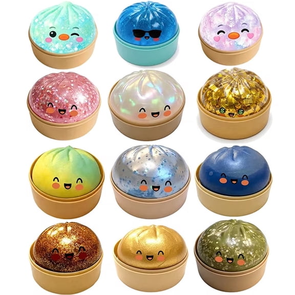 2026 New Gaint Glitter Dumpling Jumbo Glitter Dumpling Squishies Box for Stress Relief, Random, More Surprises