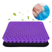 2026 New Gel Seat Cushion for Long Sitting - Gel Cushion for People Over 185 lbs, Pressure Relief Cushion for Office Chair, Egg Cushions for Wheelchair, Gel Pad for CarPurple
