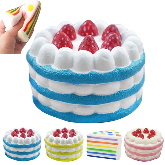 2026 New Giant Rainbow Cake Squishy Stress Ball, Big Squishy Cake Slice Jumbo for Adults, Soft Desk Stress Relief for Office & Home Relaxation